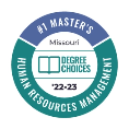 #1 Master's in HR Management Badge from Missouri Degree Choices - Lindenwood Online