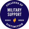 Military Support 2022-2023 Badge from Colleges of Distinction - Lindenwood Online