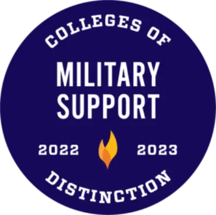 Military Support 2022-2023 Badge from Colleges of Distinction - Lindenwood Online